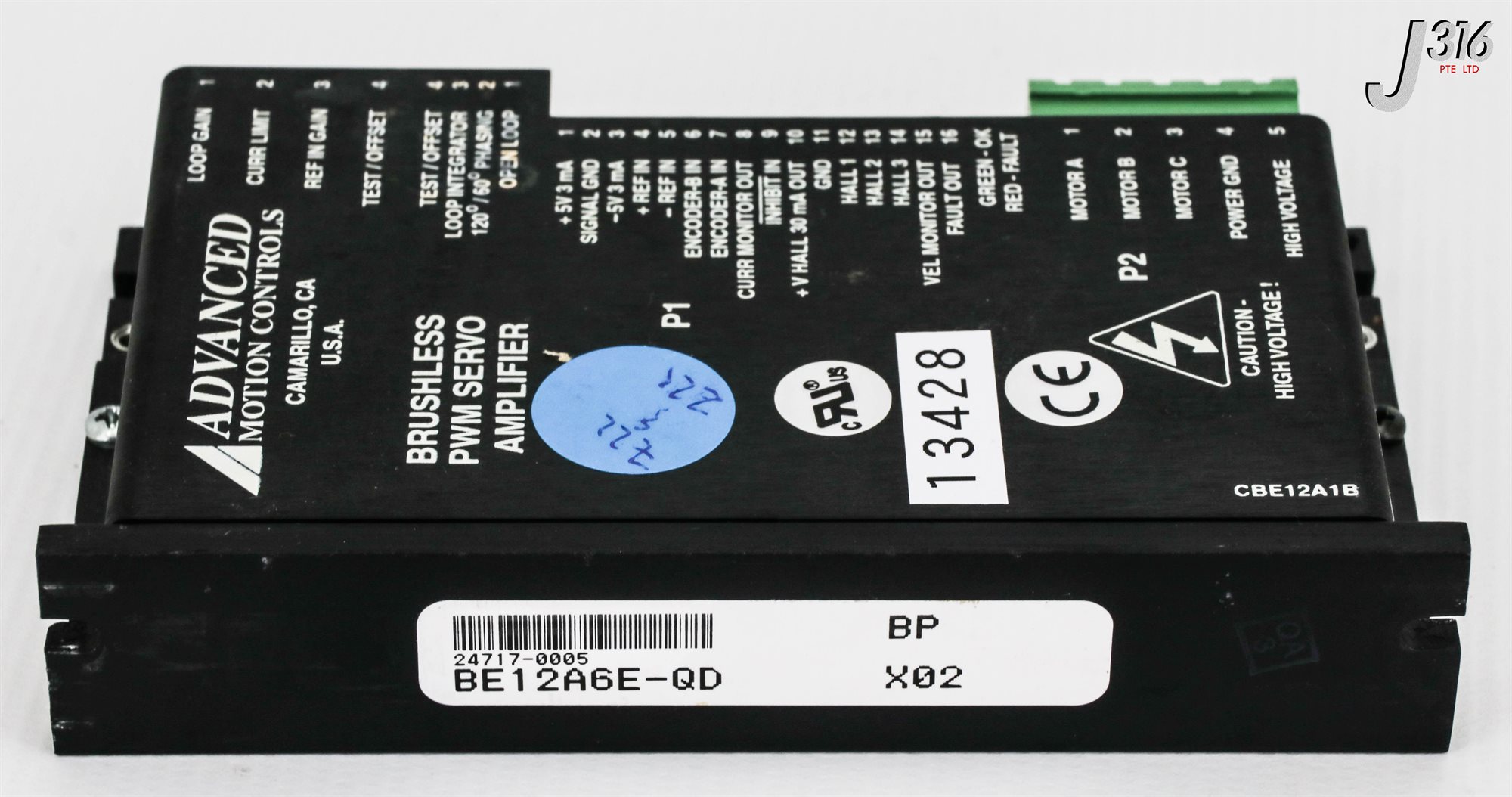 a 13428 ADVANCED MOTION CONTROLS BRUSHLESS PWM SERVO AMPLIFIER